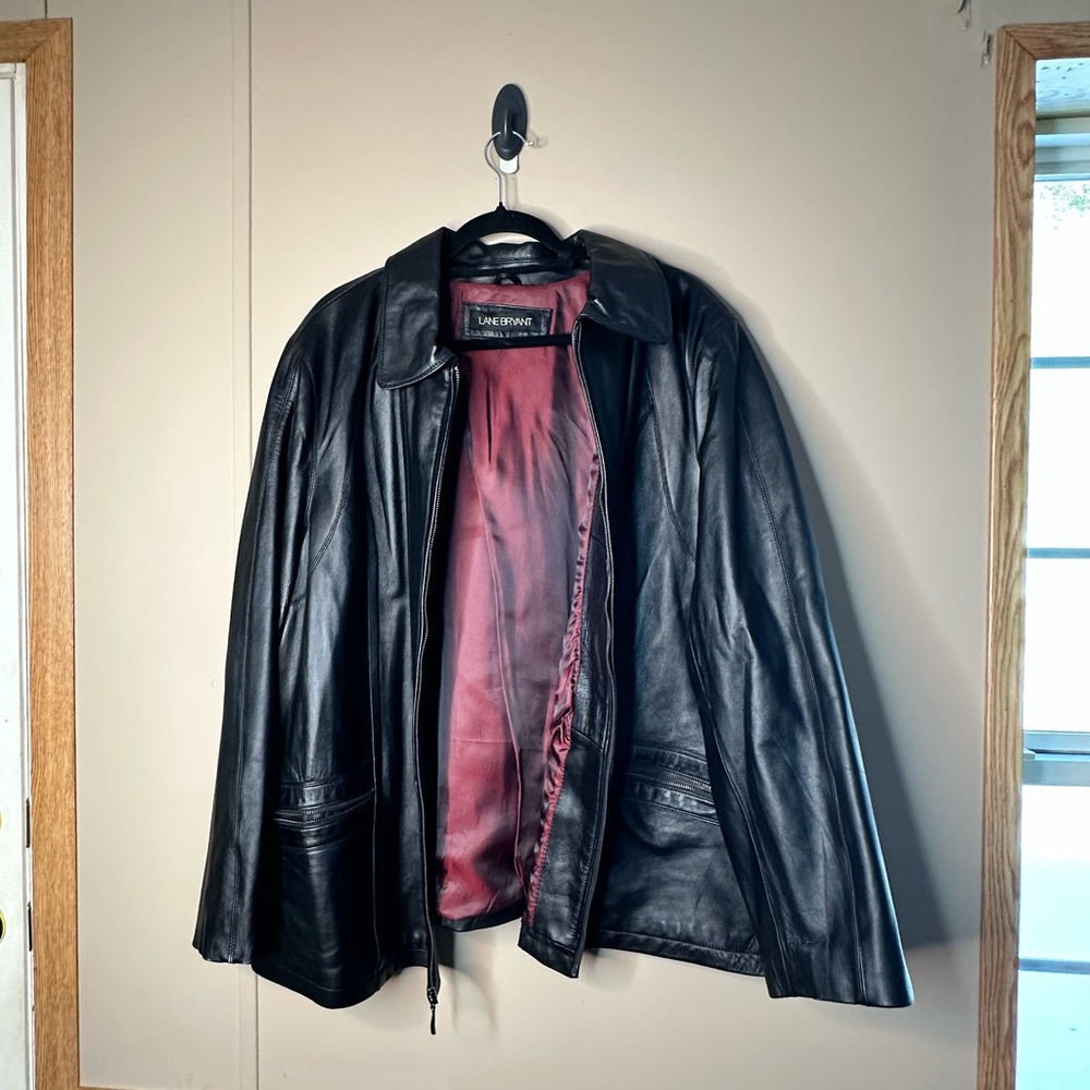Lane Bryant Black Jacket with Red Interior